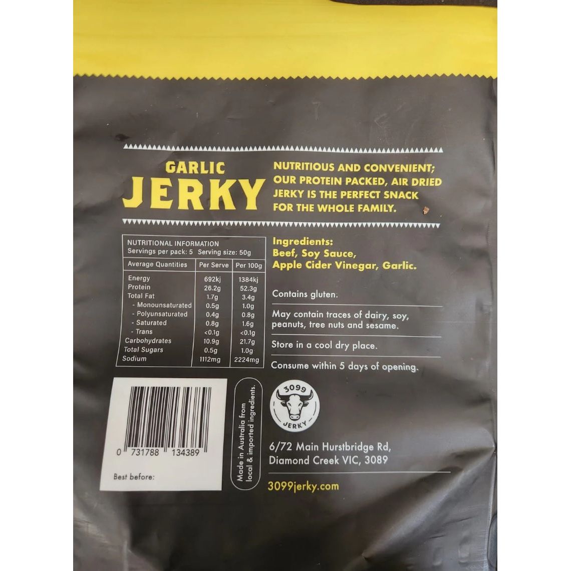 3099 Jerky - Garlic Beef Jerky