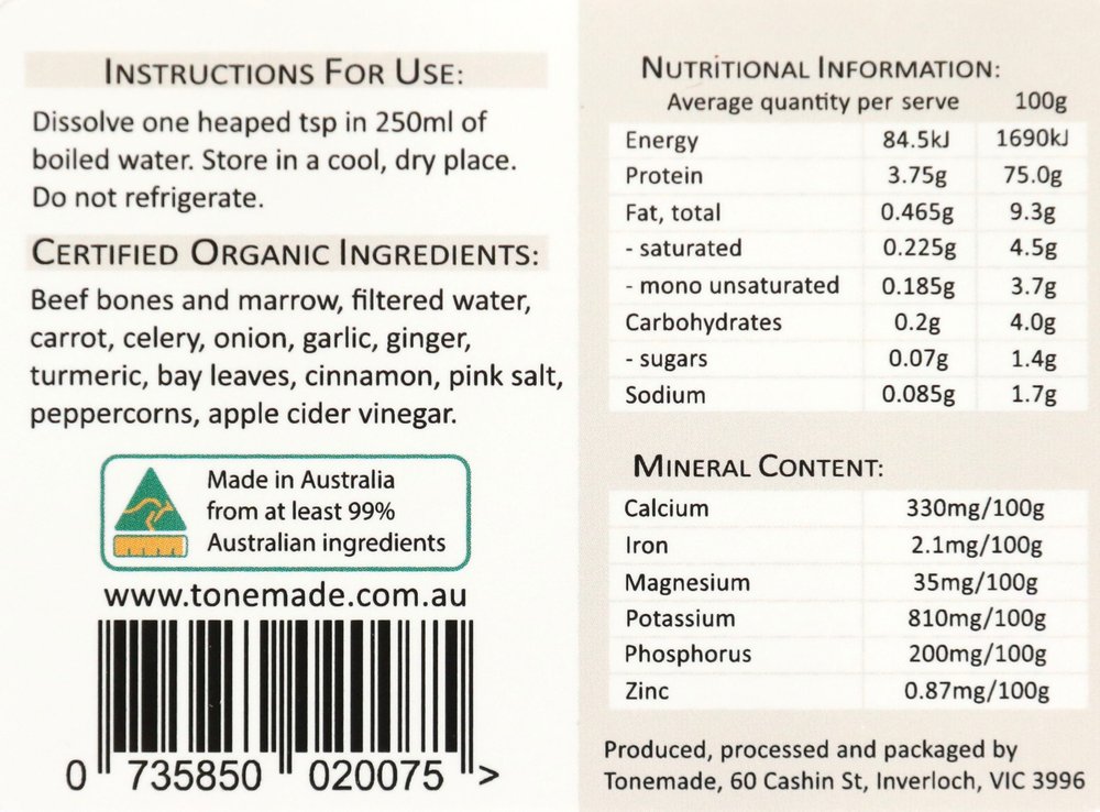 Organic Beef Bone Broth Powder (100g)