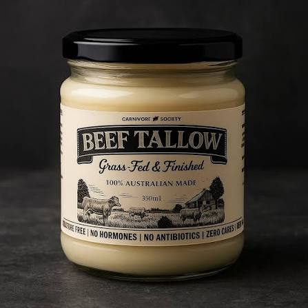 Carnivore Society 100 percent grass fed beef tallow 500ml jar