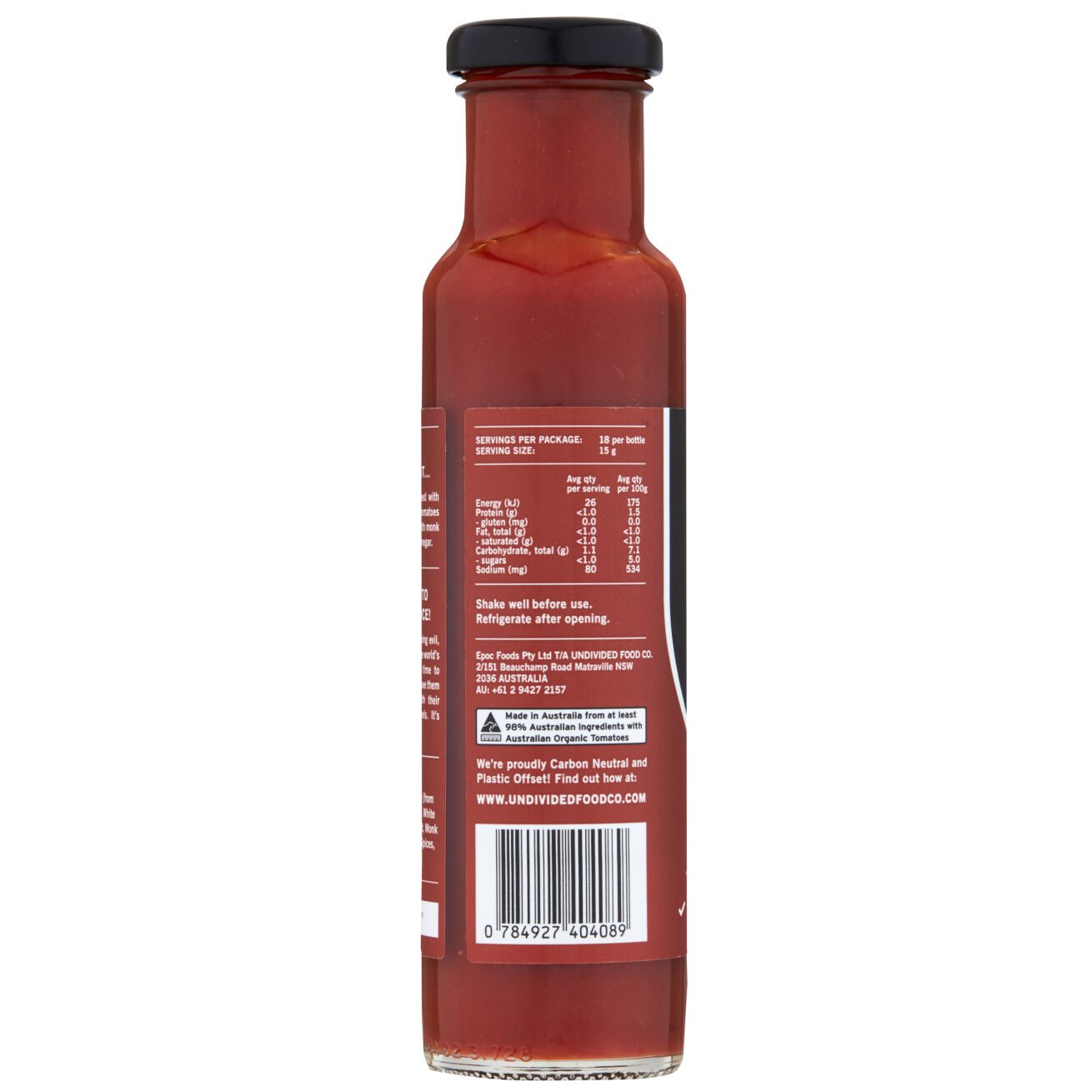 Undivided - GOOD Sauce™ Tomato Ketchup 270g