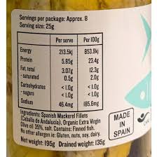 Mackerel in Extra Virgin Org Olive oil 195g