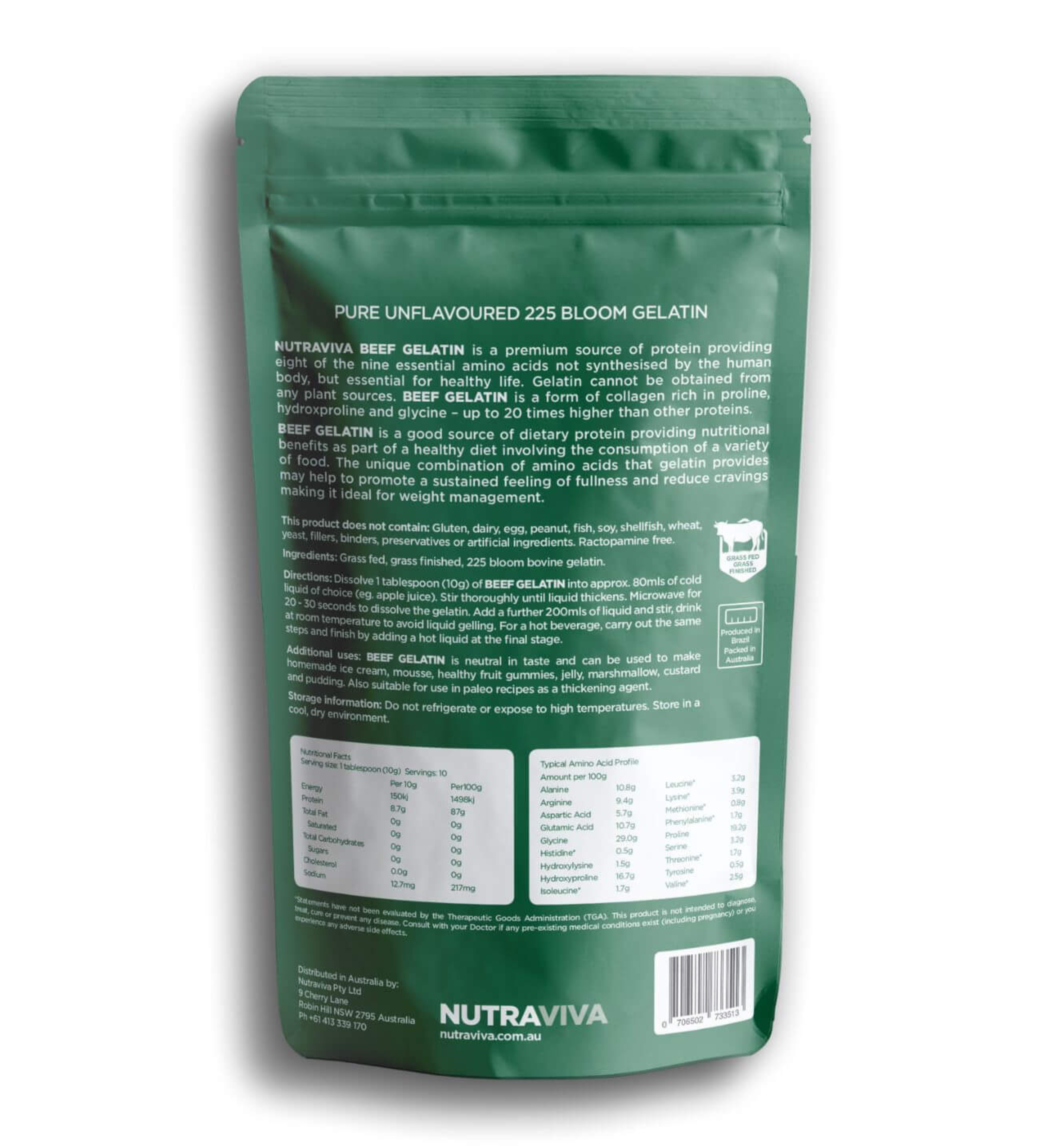 NUTRAVIVA - Beef Gelatin 100g