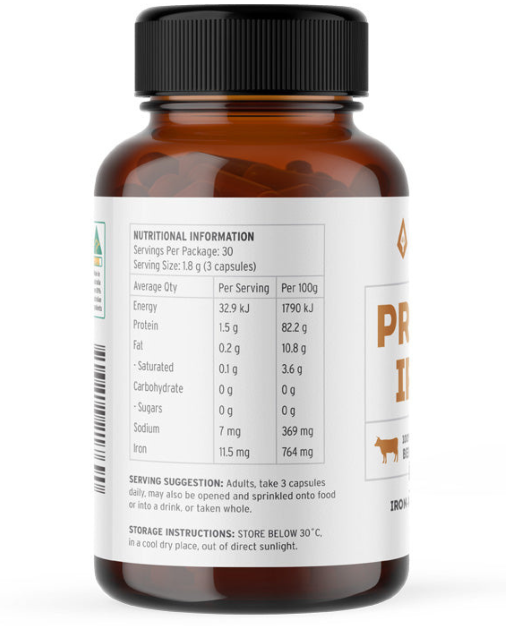 Primal Iron - Grass Fed Beef Spleen - Capsules
