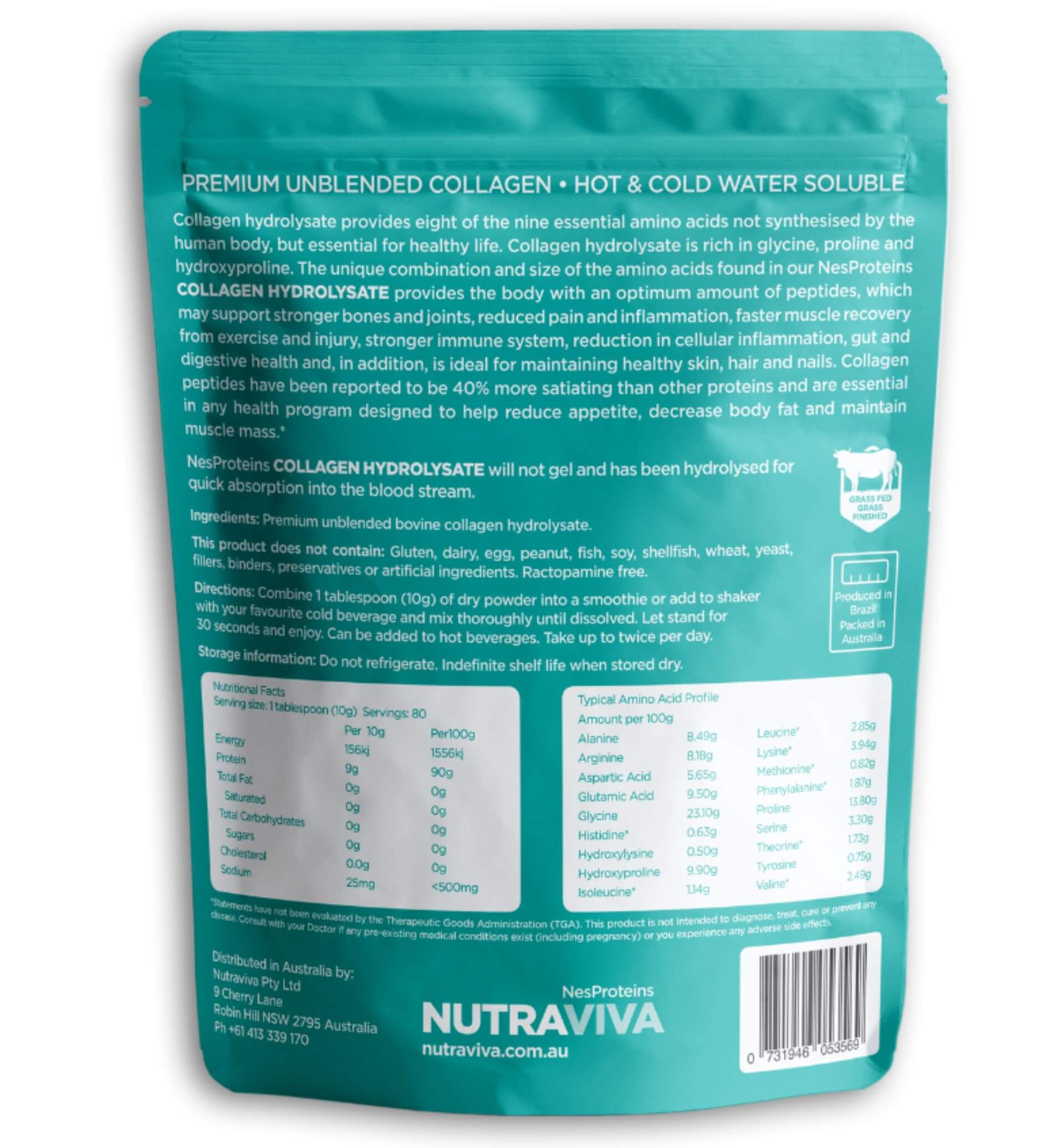 NUTRAVIVA - Collagen Hydrolysate 800g